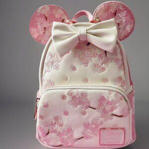 Loungefly Disney Minnie Mouse Cherry Blossom Ears Mini Backpack.NWT - EXCLUSIVE